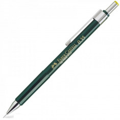Creion Mecanic Faber – Castell TK-Fine, 0.35 mm Mina, Clip Rezistent, Corp Verde, Creion Mecanic Colorat, Rechizite Scolare, Instrumente de Scris, Cre