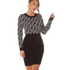 Rochie Tricotată cu Maneci Lungi Koucla
