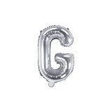Balon Folie Litera G Argintiu, 35 cm, Partydeco