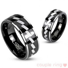 Inel gravat din oțel inoxidabil pentru cupluri - Marime inel: 70