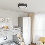 vidaXL Lustră cu abajur model stea, negru, &Oslash; 38 cm, țesătură, E27