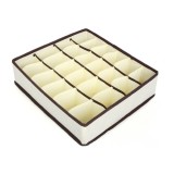 Cutie De Depozitare, Flippy, Pentru Lenjerie, Sosete Si Sutiene, Material Textil, 24 Compartimente, 32 x 32 x 10 cm, Culoare Bej