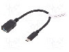 Cablu USB A soclu, USB C mufa, USB 3.0, lungime 150mm, negru, ASSMANN - AK-300315-001-S