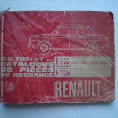 Catalogue de pieces de rechange RENAULT R1132, R1136 (in 8 limbi), DACIA 1100