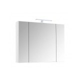 Dulap baie cu oglinda Celine, PAL, iluminare led, 90 cm, 2 usi, 3 rafturi, soft close, alb