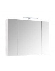 Dulap baie cu oglinda Celine, PAL, iluminare led, 90 cm, 2 usi, 3 rafturi, soft close, alb