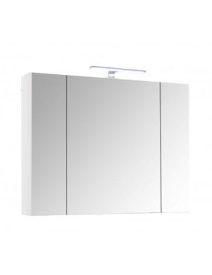 Dulap baie cu oglinda Celine, PAL, iluminare led, 90 cm, 2 usi, 3 rafturi, soft close, alb foto