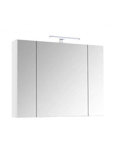 Dulap baie cu oglinda Celine, PAL, iluminare led, 90 cm, 2 usi, 3 rafturi, soft close, alb