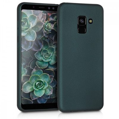 Husa pentru Samsung Galaxy A8 (2018), Silicon, Verde, 45634.14 foto
