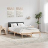 VidaXL Cadru de pat maro și gri &icirc;nchis 120 x 190 cm Lemn masiv de pin 878555