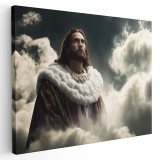 Tablou canvas Isus Hristos printre nori, alb, gri, albastru 1119 Tablou canvas pe panza CU RAMA 40x60 cm