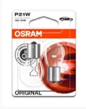 SET 2 BECURI 12V P21W ORIGINAL BLISTER OSRAM