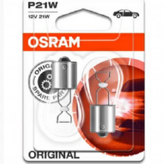 SET 2 BECURI 12V P21W ORIGINAL BLISTER OSRAM