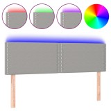 Cumpara ieftin Tablie de pat cu LED, gri deschis, 144x5x78/88 cm, textil