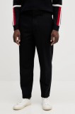 Armani Exchange pantaloni de l&acirc;nă bărbați, culoarea bleumarin, cu croială chinos XM001856 AF16644