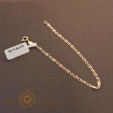 Bratara finuta placata cu aur 18K, model placute 1 cu 1, 18 cm