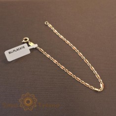 Bratara finuta placata cu aur 18K, model placute 1 cu 1, 18 cm