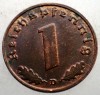 2.499 GERMANIA WWII 1 REICHSPFENNIG 1939 D XF, Europa, Bronz