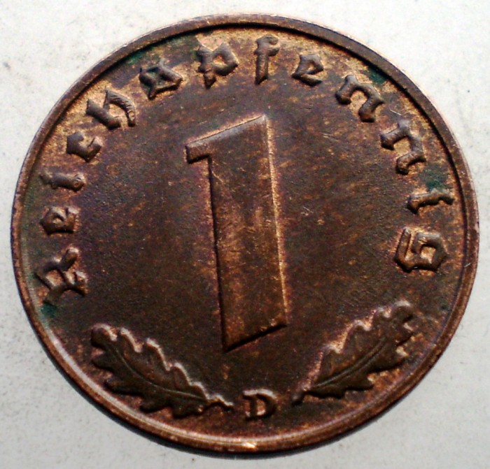 2.499 GERMANIA WWII 1 REICHSPFENNIG 1939 D XF