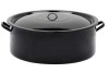 Cratita Emailata Neagra 10L, Diametru 34cm, Capac Inclus, Rezistenta la Coroziune, Ideala Gatit pe Jar