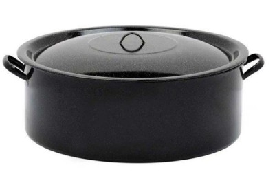 Cratita cu capac emailata, 10 L, 1515/34 , neagra foto