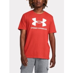 Tricou barbati cu imprimeu cu logo pentru fitness, Portocaliu, M