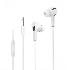 Casti Audio HI-FI In-Ear, cu Microfon si cu Port Jack 3,5 mm, 1,2 m, telecomanda pentru apeluri/volum Flipyy model R124 Blister, Alb foto
