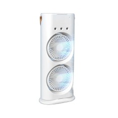 Ventilator portabil de birou cu umidificare prin pulverizare si telecomanda, multifunctional, ecologic, racire eficienta, din plastic, alb