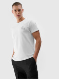 Tricou regular cu imprimeu pentru bărbați - alb, 4F Sportswear