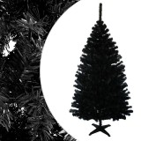 Brad artificial de craciun, royal black, inaltime 220 cm, negru, cu suport