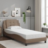 Cadru de pat cu tăblie, cappuccino, 90x190 cm, piele ecologică