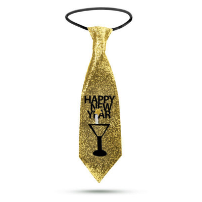Cravată de Revelion - sclipici auriu - 41 x 11 cm foto