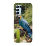 Husa compatibila cu Oppo A76 model Blue and gold Macaw, Silicon, TPU, Viceversa, Transparent, Carcasa