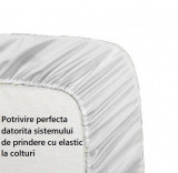 Cumpara ieftin Cearceaf de pat cu elastic, bumbac natural 100%, alb - 110/190