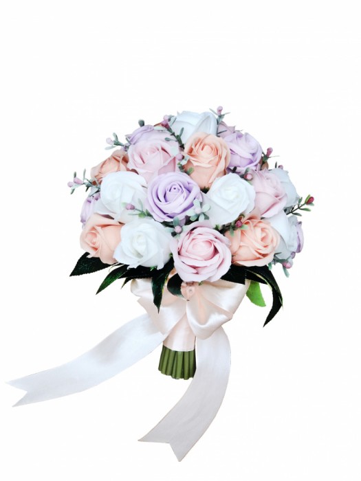 Buchet de Flori EVENTISSIMI - 27 Trandafiri, Multicolor
