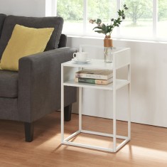 Noptiera Riihim&amp;auml;ki 65x40x30cm otel alb mat [en.casa] HausGarden Leisure foto