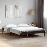 VidaXL Cadru de pat, negru, 140x200 cm, lemn prelucrat și metal