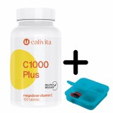 Vitamina C 1000 Plus Supliment alimentar cu Vitamina C + Cutie pilule (100 tablete) - CaliVita
