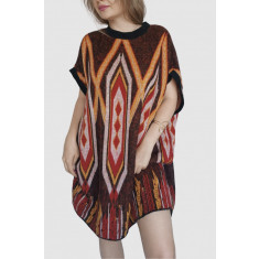 Tunica tip rochie oversized, toamna-iarna, multicolor, marime universala