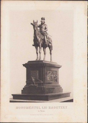 HST 234S Monumentul lui Radetzky 1891 Viena pe carton subțire foto