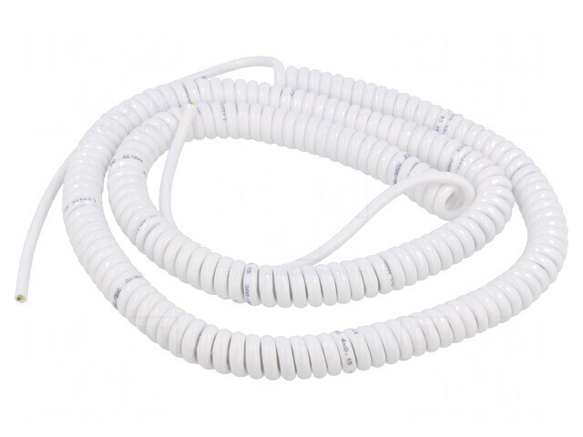 Cablu spiralat 4x0,15mm2 neecranat alb 1,5m 300V