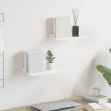 vidaXL Raft de perete cu raft Pe perete 2 pcs Alb 30 x 18 x 2,5 cm 8004006
