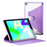 Husa tableta pentru ipad 10.2 (2019/2020/2021), crystal book, bumper rigid, purple