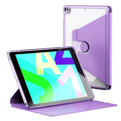 Husa tableta pentru ipad 10.2 (2019/2020/2021), crystal book, bumper rigid, purple foto