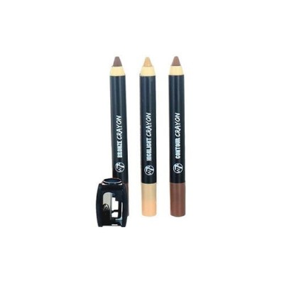Set 3 creioane pentru contur si iluminare, W7, Face Shaping Contoux Stix, ascutitoare inclusa foto