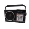 Radio cu incarcare solara, functie AM/FM/SW 1-6, USB/TF, CARD/BT, lampa laterala LED, conexiune Bluetooth, antena telescopica, negru