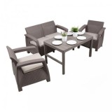 Cumpara ieftin Set de mobilier de grădină Corfu Lyon Duo 4+1 &icirc;n culoarea cappuccino