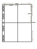 Set 100 folii pentru carti postale, Cosmic, cu 4 buzunare verticale de 142 x 105 mm