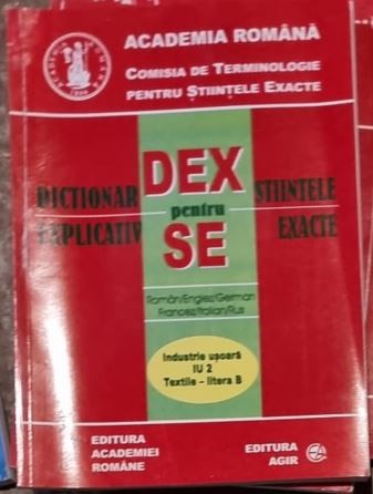 Dictionar Explicativ pentru Stiintele Exacte - Industrie Usoara IU 2 Textile Litera B