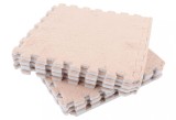 Mocheta Pufoasa Tip Covor Puzzle Sorandy, 10 bucati, crem - SECOND
